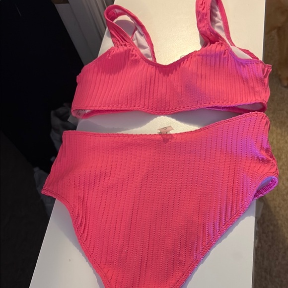 Pink Ribbed Bikini Set - Picture 3 of 3